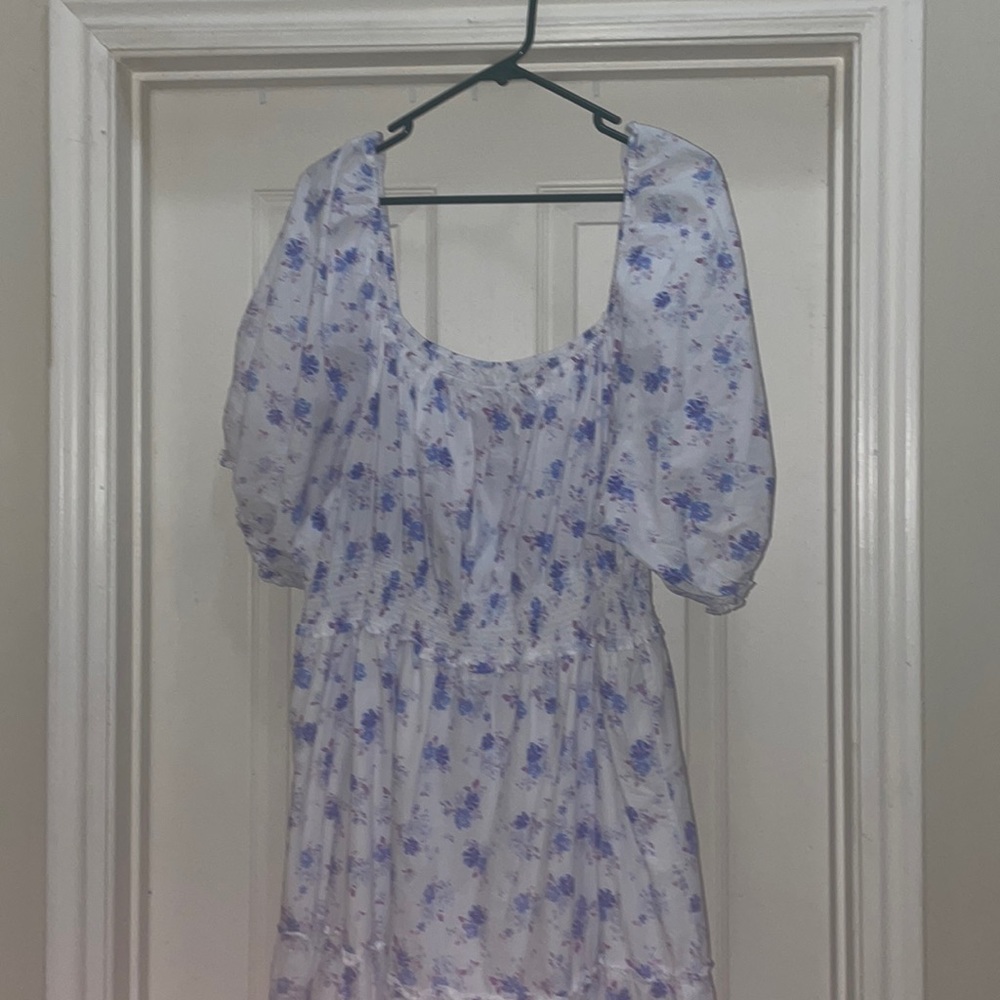 White Dress w/ Floral Print